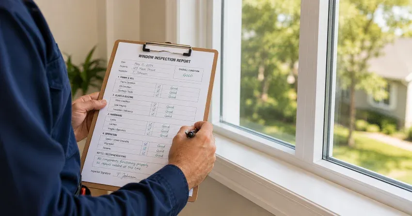 technician inspecting window seal and frame in Westfield Ingersoll, Ingersoll