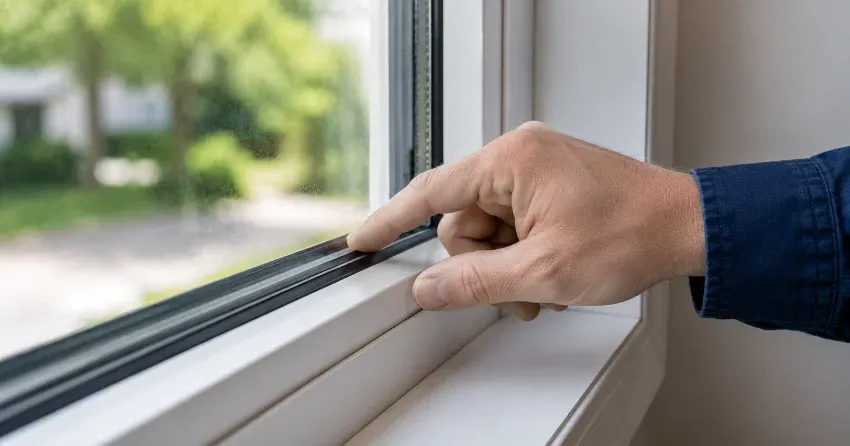 technician inspecting window glass seal in Ingersoll